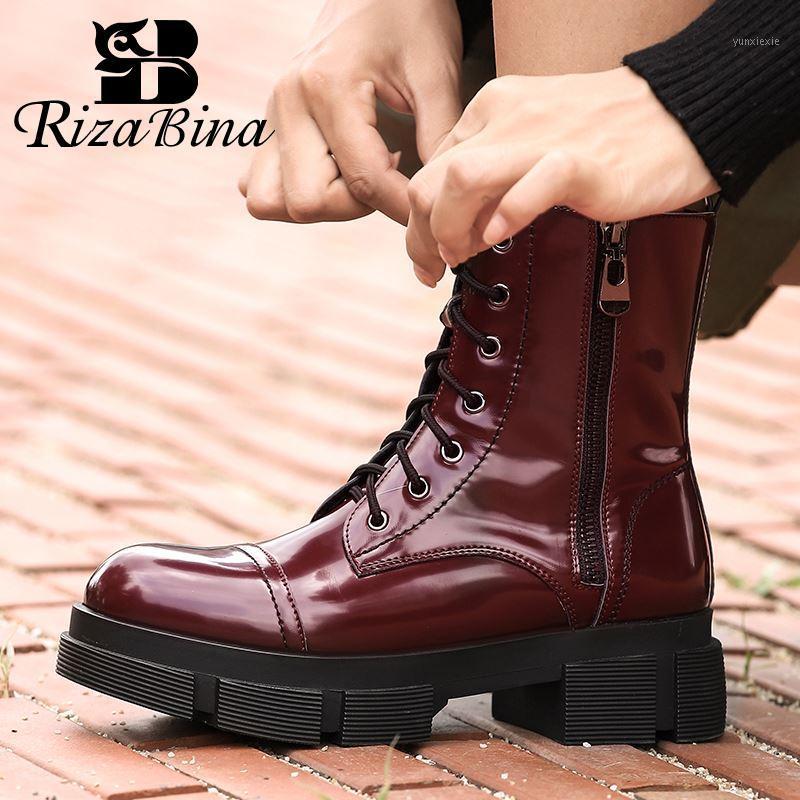 RIZABINA New Women Ankle Boots Patent Real Leather Thick Bottom Short Boots Women Cool Fashion Shoes Ladies Footwear Size 34-401, Wine red
RIZABINA New Women Ankle Boots Patent Real Leather Thick Bottom Short Boots Women Cool Fashion Shoes Ladies Footwear Size 34-401, Wine red
