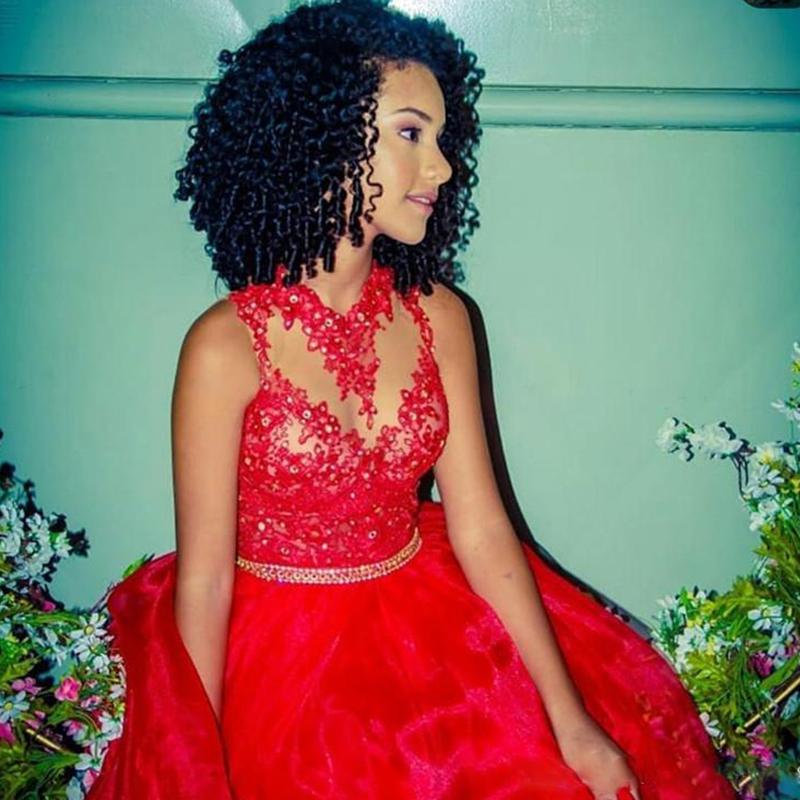 Jewel Neck Homecoming Dresses Red Tulle A-Line Removable Skirt Girls Graduation Dress Beaded Appliques Tail Gowns V89 0510