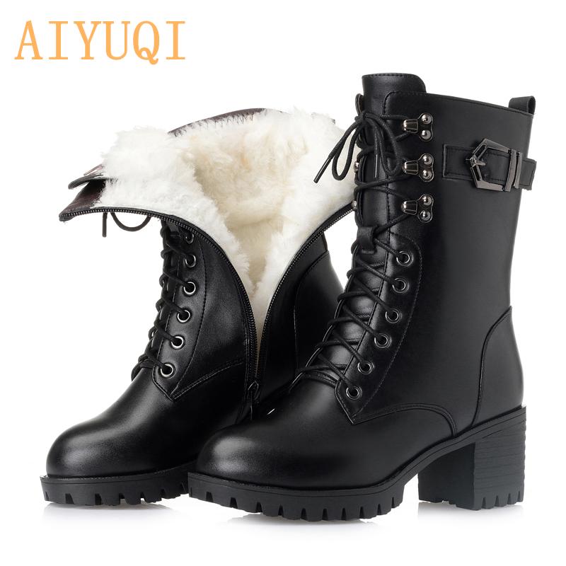 AIYUQI 2020 genuine leather women boots size 41 42 43 lace fashion women boots high-heeled thick wool, Black fluff
AIYUQI 2020 genuine leather women boots size 41 42 43 lace fashion women boots high-heeled thick wool, Black fluff