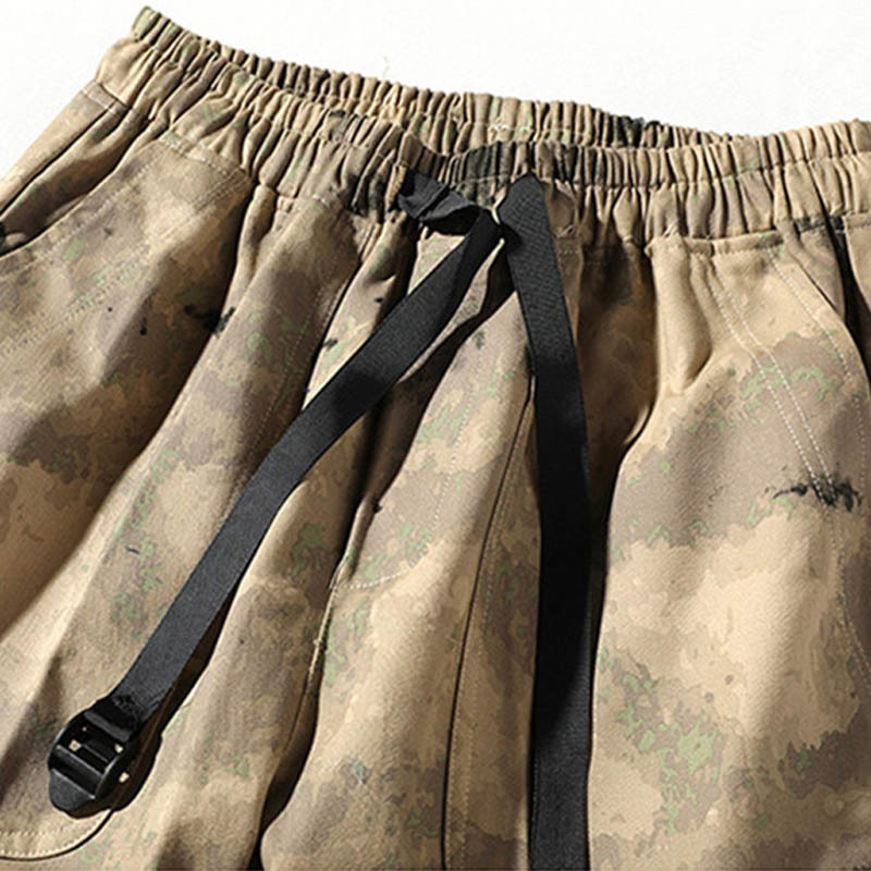 April MOMO Hip Hip Streetwear Men's Camouflage Joggers Pants Ribbons Cotton Cargo Pant Trousers Elastic Waist Harem Pants 201126wtt