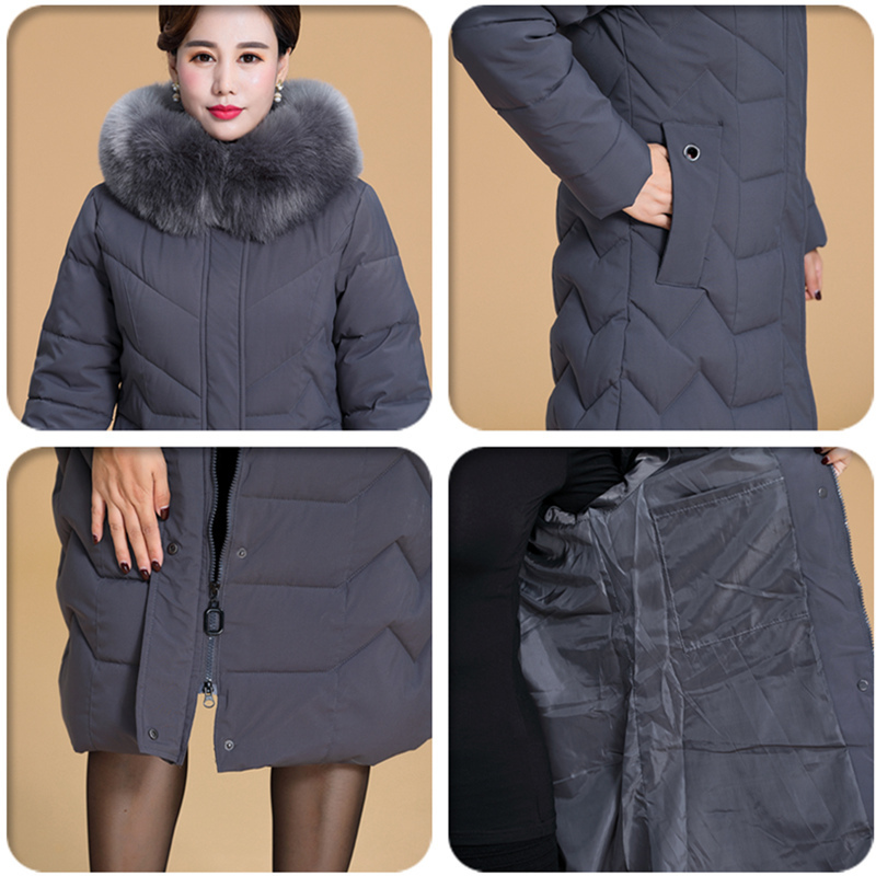 Warm Winter Jacket Women Plus Size 5XL 6XL Womens Long Parkas Hooded Fur Collar Slim Women's Down Cotton Jacket Winter Coat 201026
