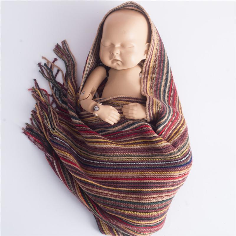 40*170cm Newborn props for photography baby stretch wrap Bohemia striped toddler blanket knitted new born photo prop accessories1
40*170cm Newborn props for photography baby stretch wrap Bohemia striped toddler blanket knitted new born photo prop accessories1