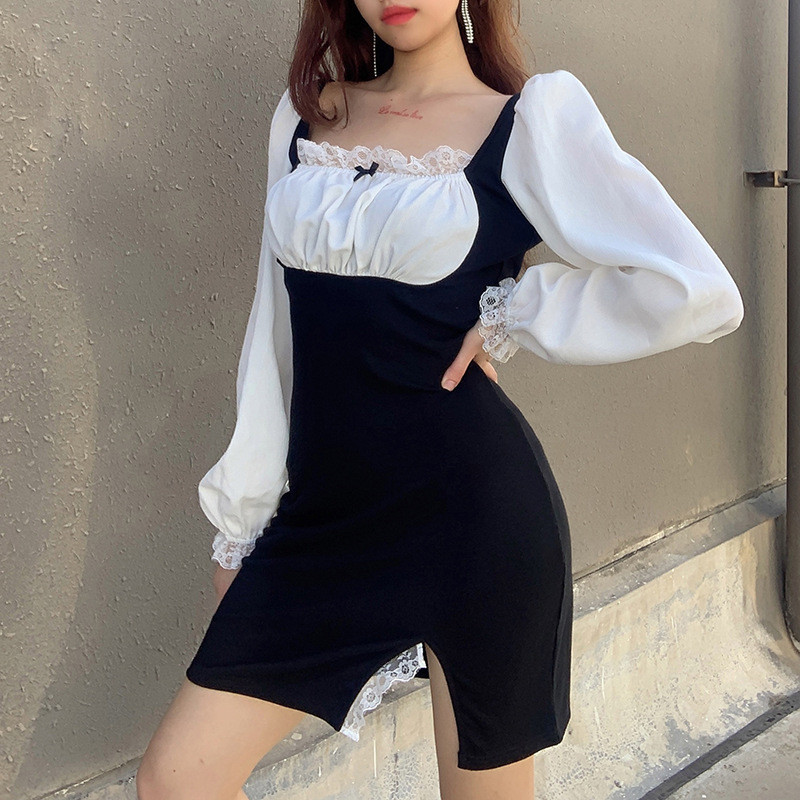 2021 New Lolita Style Goth Korean Female Retro Contrast Light Bow Fashion Waist High Division Mini Club Dress 167V, Black
2021 New Lolita Style Goth Korean Female Retro Contrast Light Bow Fashion Waist High Division Mini Club Dress 167V, Black
