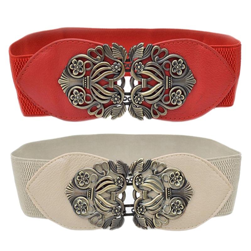2 Pcs Women'S Retro Flower Elastic Stretch Buckle Wide Waist Belt Waistband (Red with Beige, Black
2 Pcs Women'S Retro Flower Elastic Stretch Buckle Wide Waist Belt Waistband (Red with Beige, Black