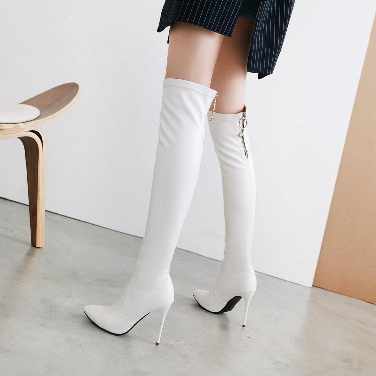 10cm High Heel 2020 Women Boots White Slim Heel Pointed Elastic Boots Over The Knee High Thin Leg1, Black
10cm High Heel 2020 Women Boots White Slim Heel Pointed Elastic Boots Over The Knee High Thin Leg1, Black