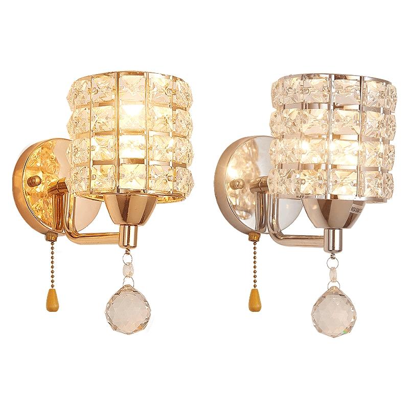 Ac85-265v Pull Chain Switch Crystal Wall Lamp Modern Stainless Steel Base Lighting Loft Luminarias De Interior Wall Lights
Ac85-265v Pull Chain Switch Crystal Wall Lamp Modern Stainless Steel Base Lighting Loft Luminarias De Interior Wall Lights