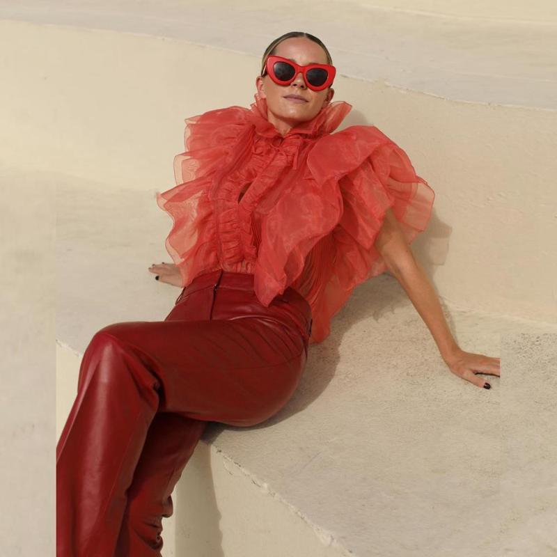 2021 Vintage Tiered Ruffle Tulle Tops Women Fashion Sheer See Through Tulle Top Short Sleeves Party Blouse Shirts Custom Made, Beige
2021 Vintage Tiered Ruffle Tulle Tops Women Fashion Sheer See Through Tulle Top Short Sleeves Party Blouse Shirts Custom Made, Beige