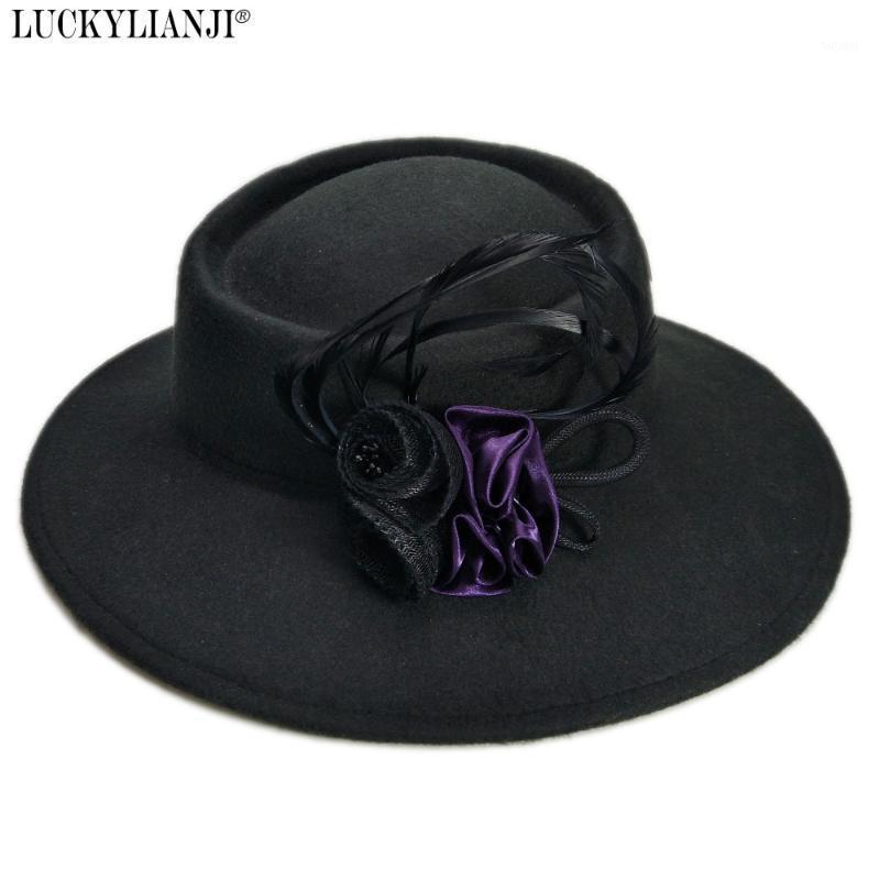 LUCKYLIANJI Retro Women Female British Net Flower Wool Felt Fashion Wide Brim Fedora Porkpie Pork Pie Bowler Hat (57CM Adjust)1, Black
LUCKYLIANJI Retro Women Female British Net Flower Wool Felt Fashion Wide Brim Fedora Porkpie Pork Pie Bowler Hat (57CM Adjust)1, Black