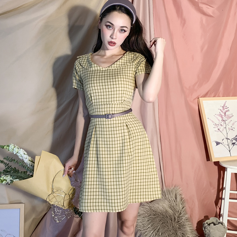 2021 New French Vintage Mustard Yellow Plaid Dress Female Turn Down Collar the Line Dressed A0P2, Clear
2021 New French Vintage Mustard Yellow Plaid Dress Female Turn Down Collar the Line Dressed A0P2, Clear