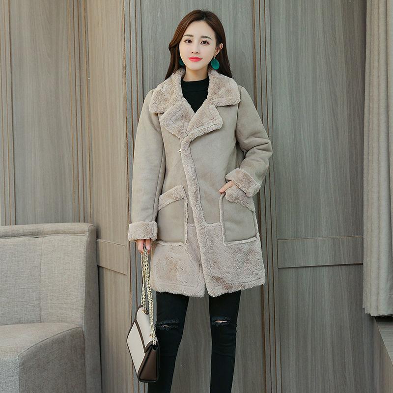 Winter Hot High-quality Fur One-piece Deerskin Velvet Jacket Women's Long Korean Style Large Size Plus Velvet Thick Warm Coat, Gray 1
Winter Hot High-quality Fur One-piece Deerskin Velvet Jacket Women's Long Korean Style Large Size Plus Velvet Thick Warm Coat, Gray 1