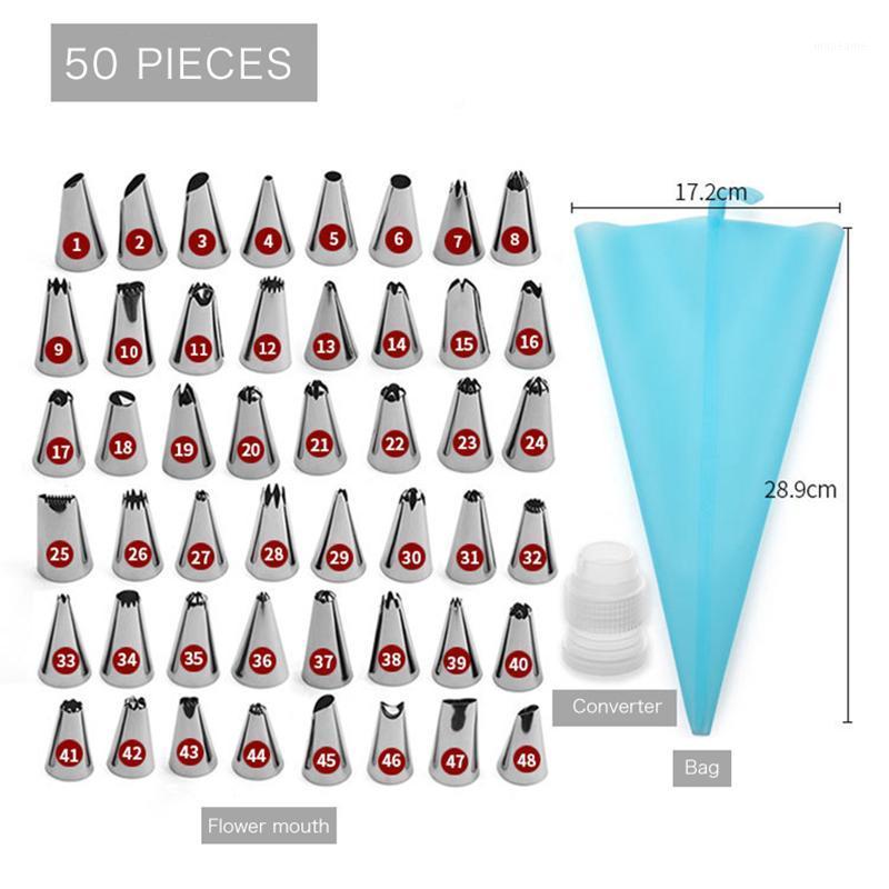 50 Pcs/Set Icing Piping Tips Nozzles Silicone Pastry Bags DIY Baking Cream Mouths Reusable Pastry Bags Set Cake Decorating Tools1
50 Pcs/Set Icing Piping Tips Nozzles Silicone Pastry Bags DIY Baking Cream Mouths Reusable Pastry Bags Set Cake Decorating Tools1