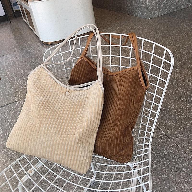 Corduroy Fashion Shoulder Bag for Women Female Casual Large Capacity Tote Handbag Folding Reusable Cloth Shopping Bags Purses, Brown
Corduroy Fashion Shoulder Bag for Women Female Casual Large Capacity Tote Handbag Folding Reusable Cloth Shopping Bags Purses, Brown