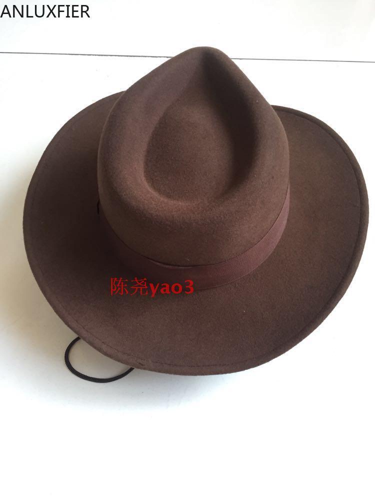 B-9000 Men's Fedoras Wool Hat Adult Woolen Wide Brim Cowboy Hats Original Single Anti-wrinkle Cowboy Hat Wide Brim, Brown
B-9000 Men's Fedoras Wool Hat Adult Woolen Wide Brim Cowboy Hats Original Single Anti-wrinkle Cowboy Hat Wide Brim, Brown