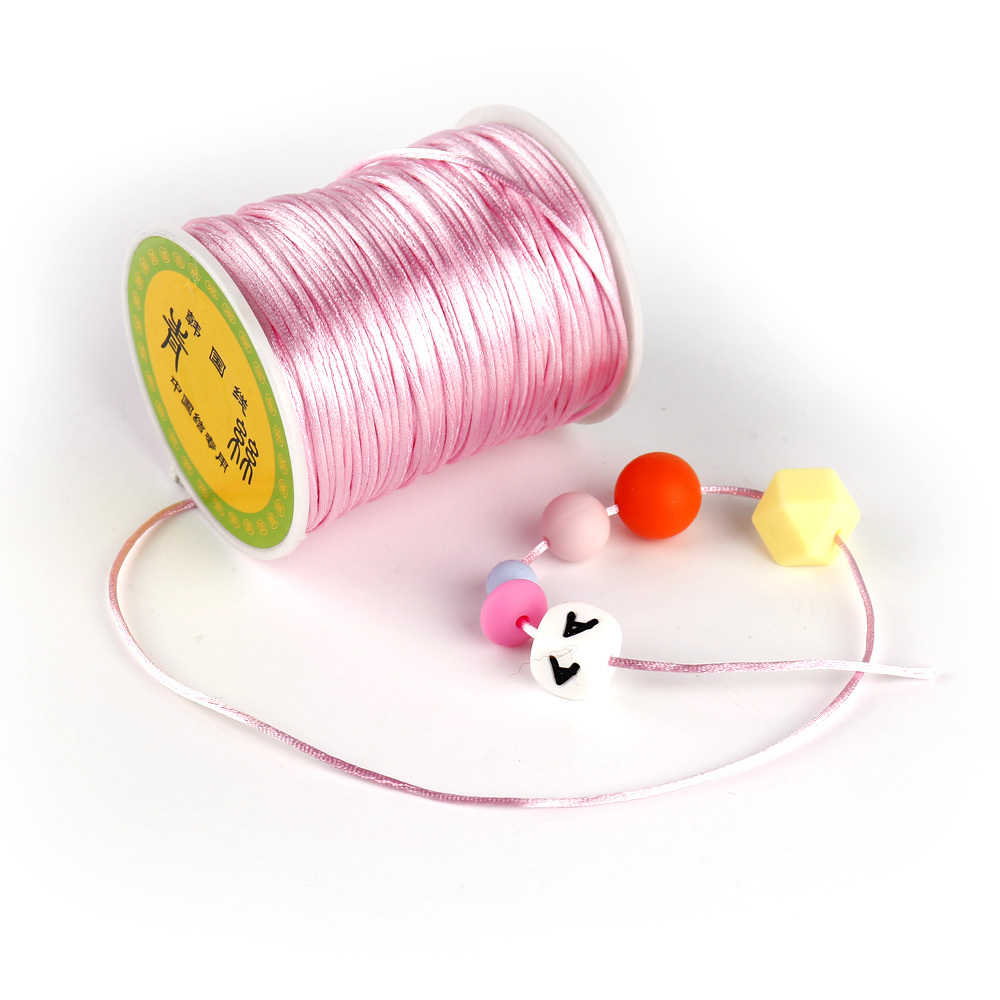 80m/pcs Teething Cords Satin Nylon Cord For Pendant Silicone Teether Necklace Teething Holder Chain Accessory Diy Y1221