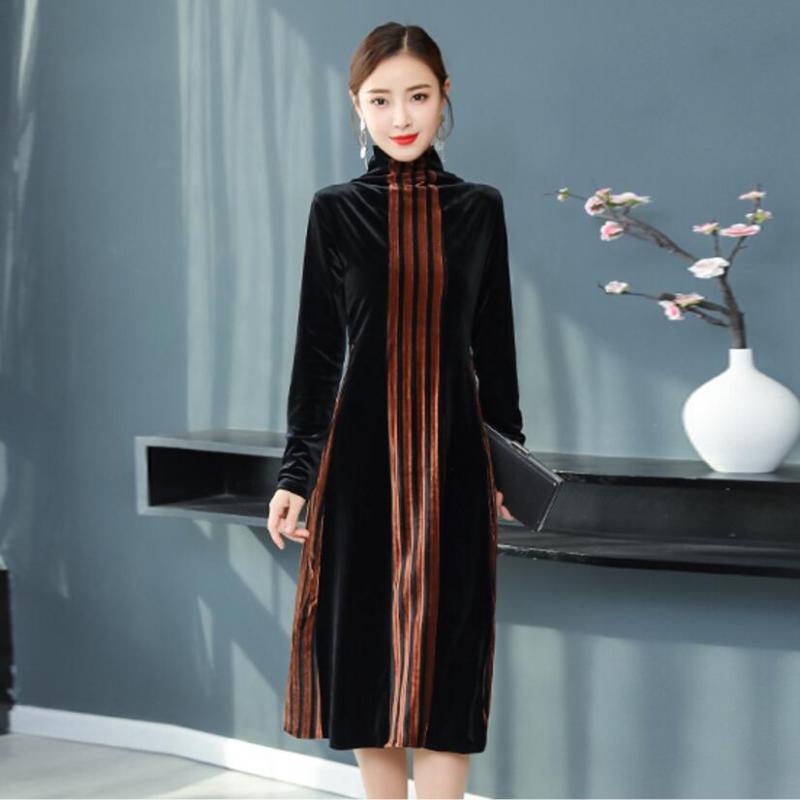 2020 Autumn Winter Dress High Quality Plus Size 3XL turtleneck Loose Long Sleeve Woman Ball Gown Long spring Velvet Dress, Brown
2020 Autumn Winter Dress High Quality Plus Size 3XL turtleneck Loose Long Sleeve Woman Ball Gown Long spring Velvet Dress, Brown