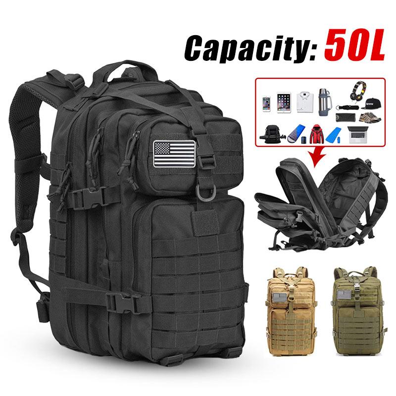 50L Large Capacity Man Army Tactical Backpacks Assault Bags Outdoor 3P Molle Pack For Trekking Camping Hunting Bag, Black
50L Large Capacity Man Army Tactical Backpacks Assault Bags Outdoor 3P Molle Pack For Trekking Camping Hunting Bag, Black