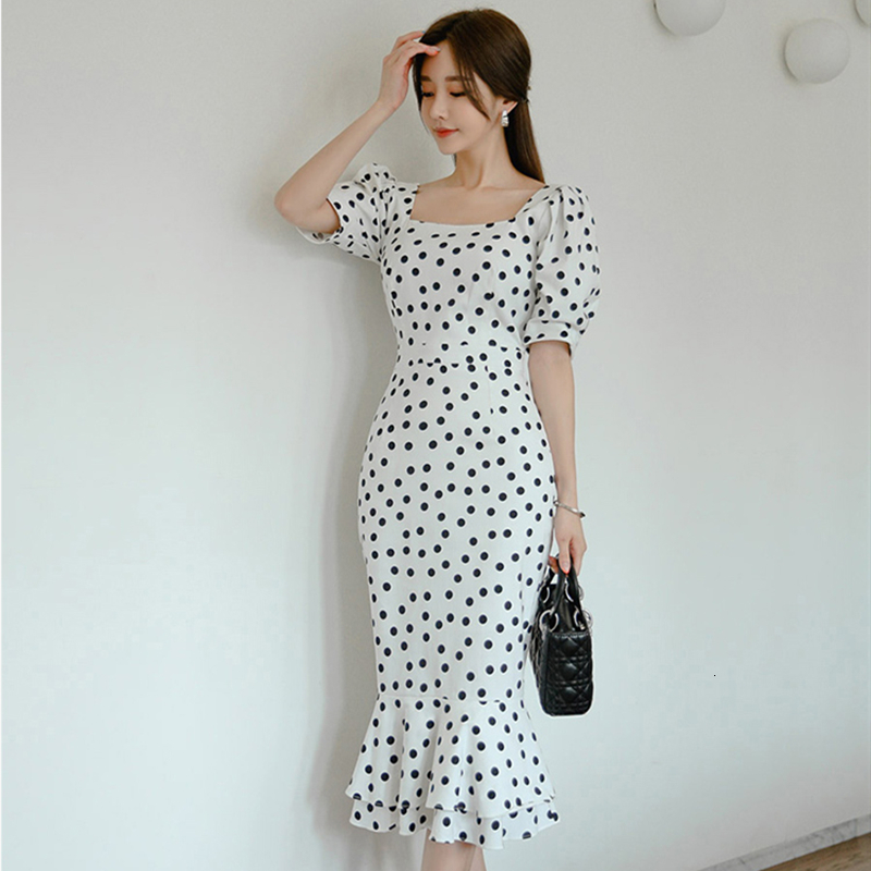 2021 New Elegant Wear to Work Vestidos Business Party Office Lady Women Mermaid Dot Short Sleeve Summer Es 5q6k, White 
2021 New Elegant Wear to Work Vestidos Business Party Office Lady Women Mermaid Dot Short Sleeve Summer Es 5q6k, White
