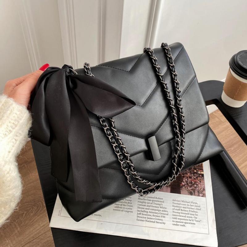 Vintage Large Tote bag 2020 Fashion New High quality PU Leather Women's Designer Handbag Ribbon Chain Shoulder Messenger Bag, Black
Vintage Large Tote bag 2020 Fashion New High quality PU Leather Women's Designer Handbag Ribbon Chain Shoulder Messenger Bag, Black