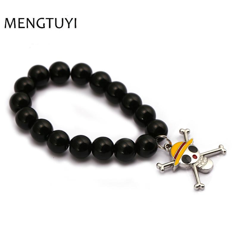 J Store Fashion Black Acrylic beads bracelet men bracelet&bangle Anime One piece Luffy skull pendant accessories boy gift
J Store Fashion Black Acrylic beads bracelet men bracelet&bangle Anime One piece Luffy skull pendant accessories boy gift