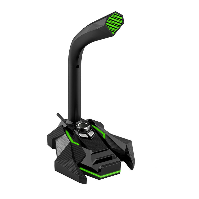 Dynamic Wired Microphone USB Studio Gaming 360 Omnidirectionnel PC Microphone for Computer Desktop Professional Dual Mic LED