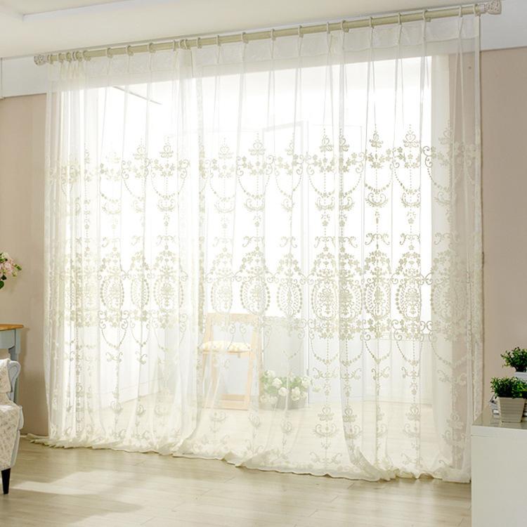 Bedroom Korean Style Embroidered Window Curtains Yarn Wide Width Embroidery Window Screening Shading Cloth Curtain, White
Bedroom Korean Style Embroidered Window Curtains Yarn Wide Width Embroidery Window Screening Shading Cloth Curtain, White