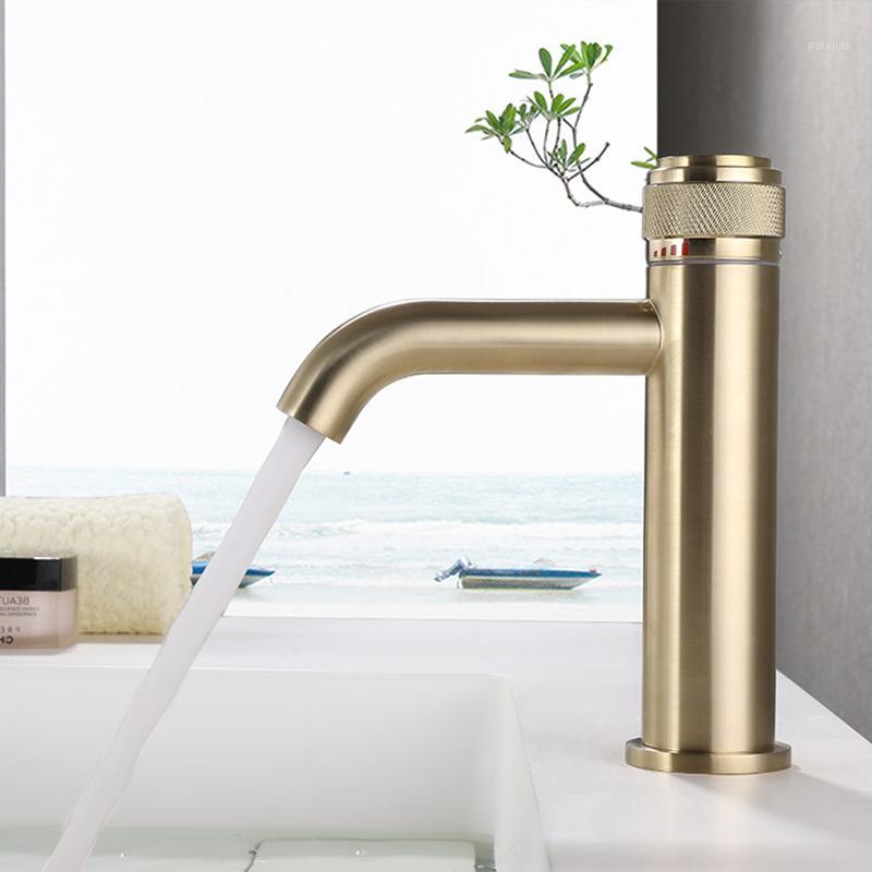 Basin Mixer Faucet Brush Gold Brass Single Handle Faucet Hot and Cold Sink Mixer Tap Black Bathroom Lavatory1
Basin Mixer Faucet Brush Gold Brass Single Handle Faucet Hot and Cold Sink Mixer Tap Black Bathroom Lavatory1