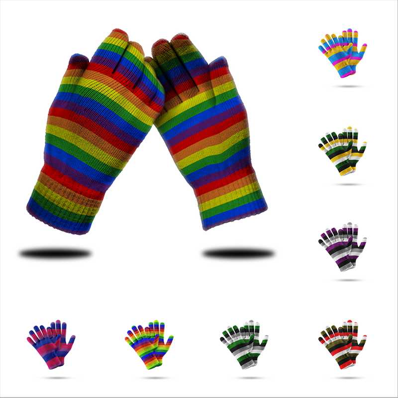 Fashion Warm Rainbow Colorful Glove Women's Winter Autumn Gloves Used For Mobile Phone Screens 3D Printed Soft Elastic Mittens
Fashion Warm Rainbow Colorful Glove Women's Winter Autumn Gloves Used For Mobile Phone Screens 3D Printed Soft Elastic Mittens
