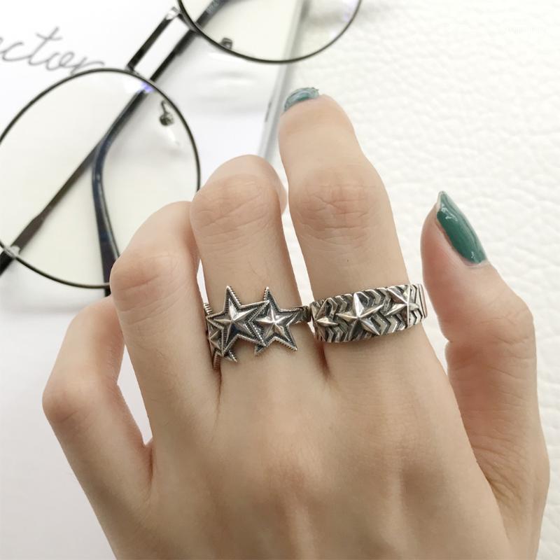 Cluster Rings Retro Authentic S925 Sterling Silver Fine Jewelry Stars Personality Open Adjust J345, Golden;silver
Cluster Rings Retro Authentic S925 Sterling Silver Fine Jewelry Stars Personality Open Adjust J345, Golden;silver