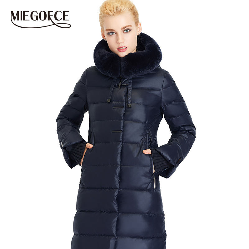 MIEGOFCE Women's Coat Jacket Medium Length Women Parka With a Rabbit Fur Winter Thick Coat Women New Winter Collection Hot 201031