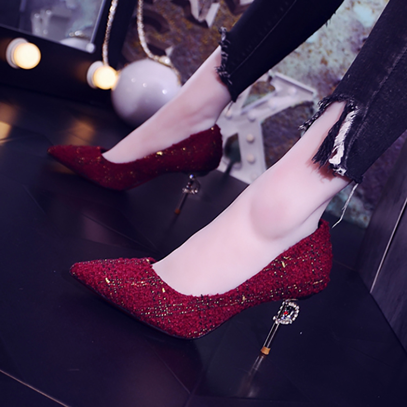 Sexy Women's Pumps High Eight Inches Glass Heels Red Wine Fashions Wedding Ladies Party Office Shoes Hfxu, Three inches heel
Sexy Women's Pumps High Eight Inches Glass Heels Red Wine Fashions Wedding Ladies Party Office Shoes Hfxu, Three inches heel
