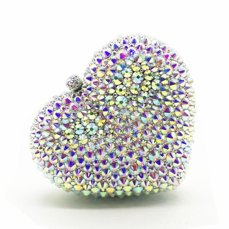 Women Wedding Cocktail heart shape clear Crystal diamond Evening bag Clutch bags Metal Handbag Purse clutches bags, Color same as pictur
Women Wedding Cocktail heart shape clear Crystal diamond Evening bag Clutch bags Metal Handbag Purse clutches bags, Color same as pictur