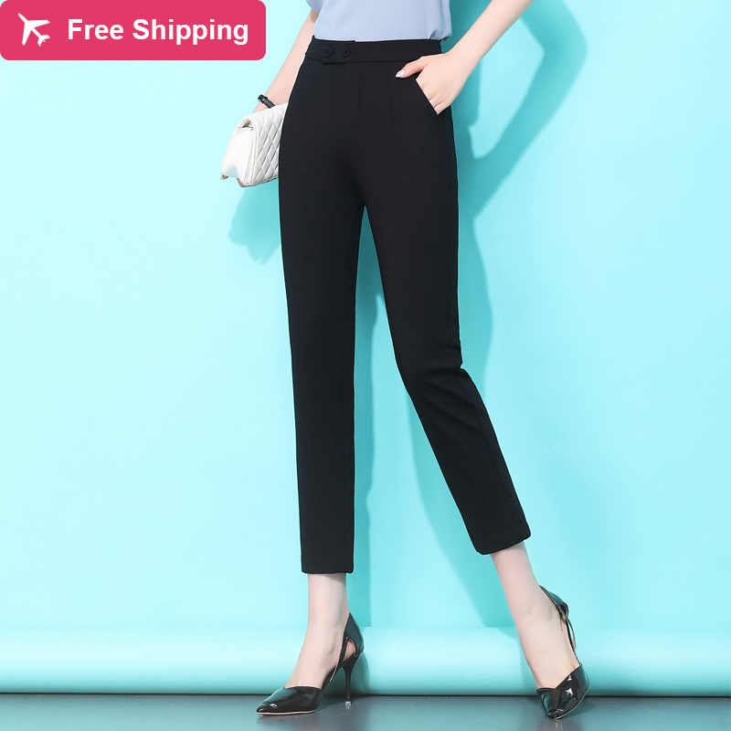 Formal office work summer 2020 waistbands thin pencils capris for women more size women' pants, Calf-length black.
Formal office work summer 2020 waistbands thin pencils capris for women more size women' pants, Calf-length black.