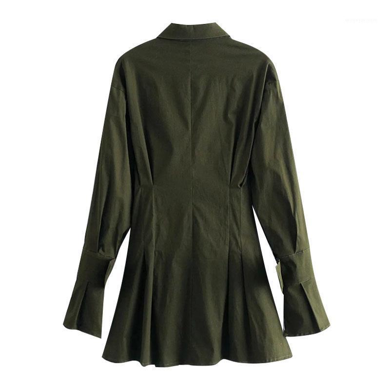 High Quality Women Chic Fashion With Pockets Fitted Mini Shirt Dress Vintage Lapel Collar Long Sleeve Female Dresses Vestidos1, Green
High Quality Women Chic Fashion With Pockets Fitted Mini Shirt Dress Vintage Lapel Collar Long Sleeve Female Dresses Vestidos1, Green