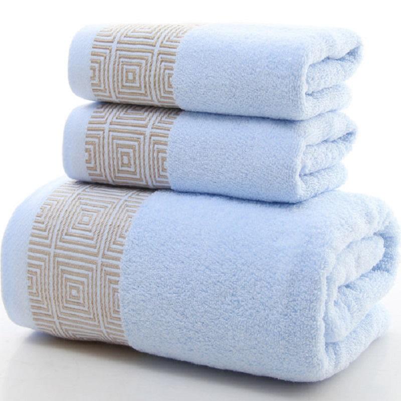 3pcs/set Cotton Bath Towel Set Wash Face Towel 140x70cm 35x75cm Soft Absorbent, 1pcs-75x140cm