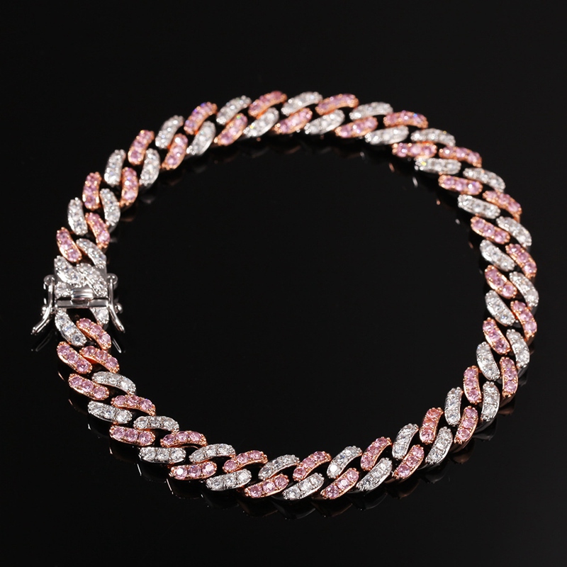Womens Bracelet Iced Out Cuban Link Anklets Bracelets Gold Sier Pink Dia Hip Hop Anklet Body Chain Jewelry Free shipping