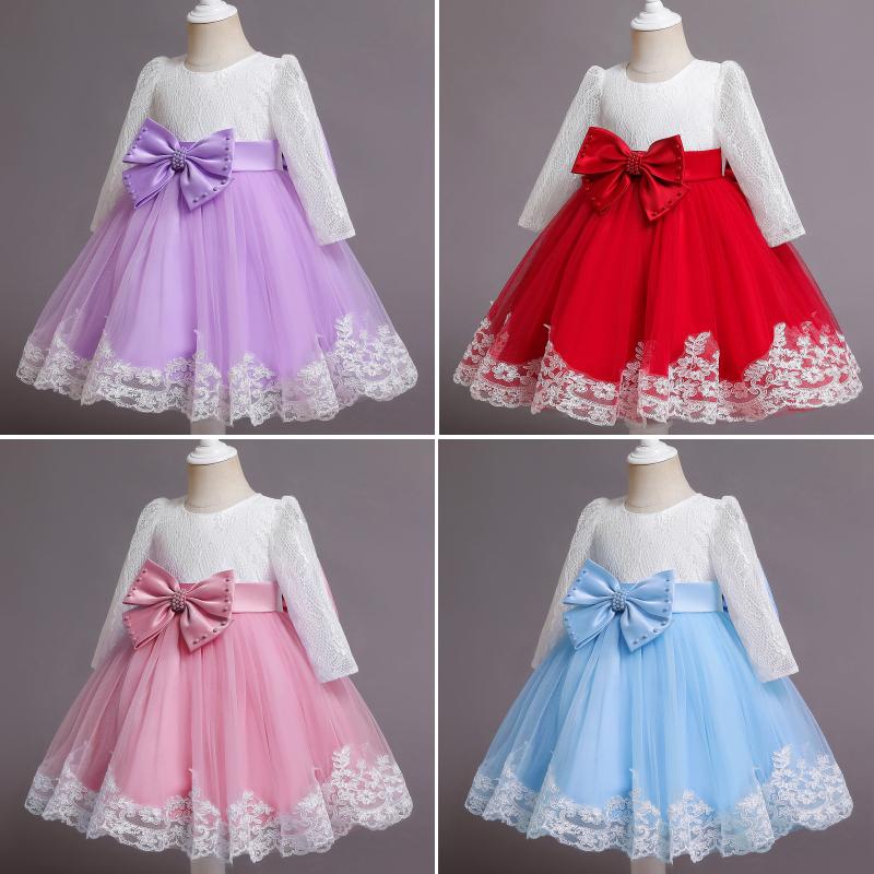 Girl's Dresses Elegant For Born Girls Bow Princess Costume Formal Party Evening Gown Long Sleeve 0 1 2 Years Infant Baby Clothes, Red;yellow
Girl's Dresses Elegant For Born Girls Bow Princess Costume Formal Party Evening Gown Long Sleeve 0 1 2 Years Infant Baby Clothes, Red;yellow