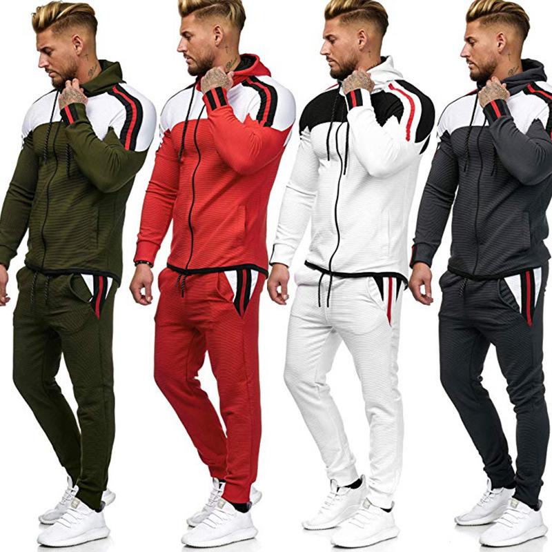 New spring and autumn fashion mens leisure sports suit color matching sweater 2 pieces men's zipper sports pants casual suit, Black
New spring and autumn fashion mens leisure sports suit color matching sweater 2 pieces men's zipper sports pants casual suit, Black