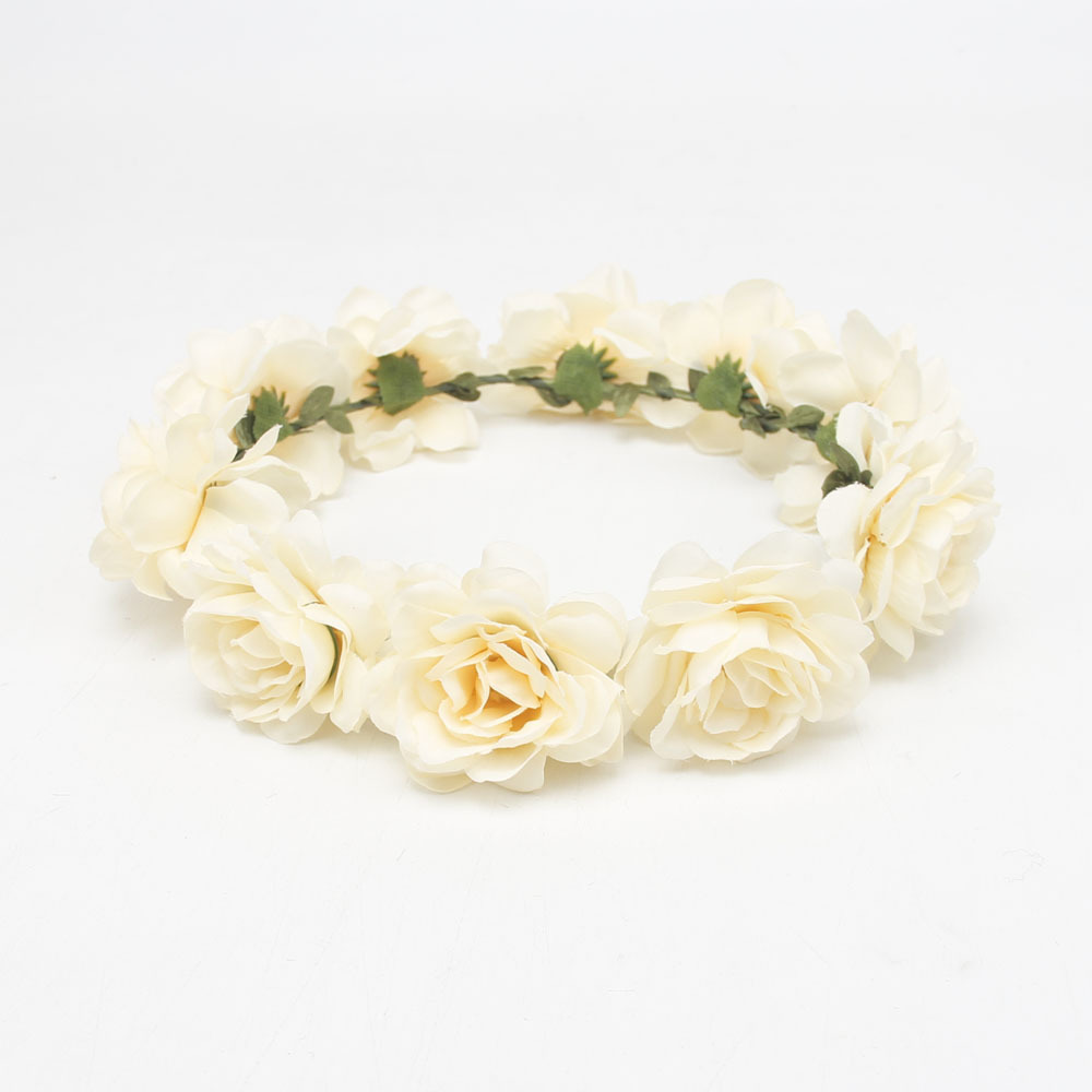 Wedding Bridal Hair Accessories Ladies Flower Crown Headband Hair Wreath Wedding Tiaras Garland Boho Headpieces Girls Headwear For Brides Fascinator G