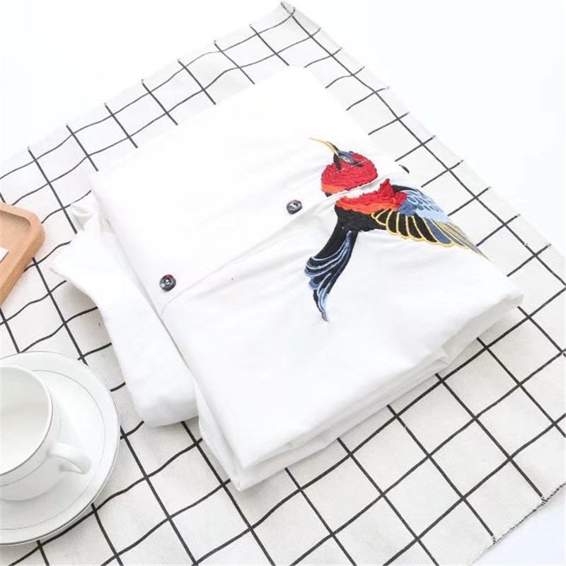 new oversize shirt spring big size Women long Shirt Cotton Blouses Style Clothing Embroidery Ladies Shirts plus size T200321