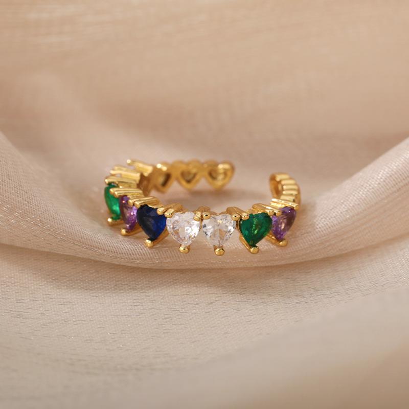 Cluster Rings Heart Zircon For Women Adjustable Ring Luxury Geometric Colorful Crystal Rainbow Wedding Jewelry Sweet Asseccories, Golden;silver
Cluster Rings Heart Zircon For Women Adjustable Ring Luxury Geometric Colorful Crystal Rainbow Wedding Jewelry Sweet Asseccories, Golden;silver