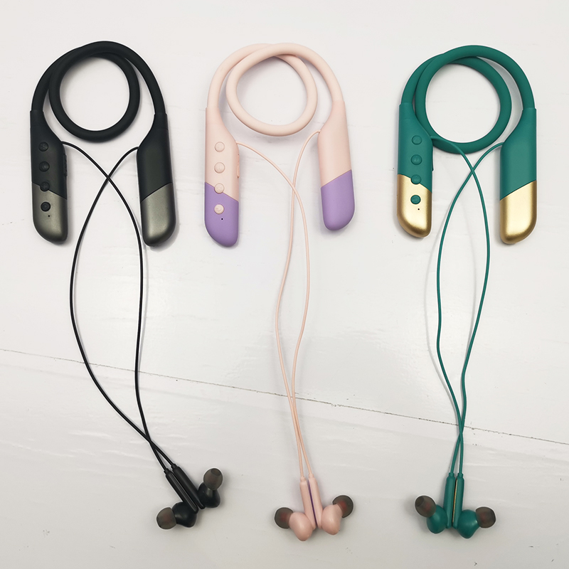 Foldable AKZ-R10 Cool Earphones Wireless Headphones Light Mini In-Ear Neckband Sports Fitness Bass Sound Earbuds for Smartphones