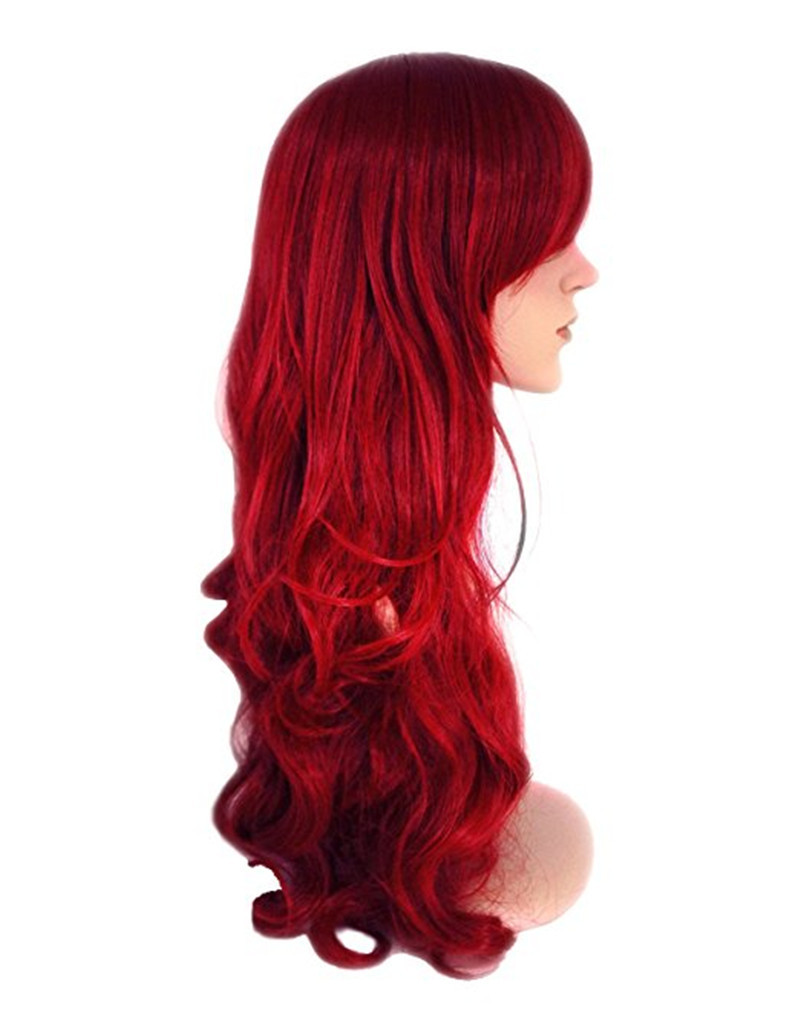 Fashion Long Red wave Women's Hair Synthetic wigs High temperature Fiber wig