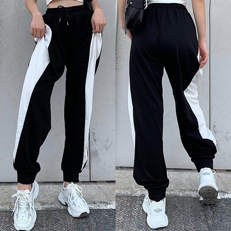 New Patchwork Joggers Sweatpants for Women Contrast Color Drawstring High Waist Casual Loose Female Sports Harem Pants, Black
New Patchwork Joggers Sweatpants for Women Contrast Color Drawstring High Waist Casual Loose Female Sports Harem Pants, Black