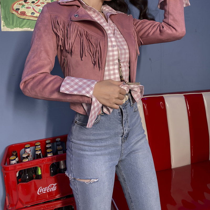 2021 New Fall Winter All the Pink Game Suede Thin Fridges Biker-leaning Motorcycle Jacket Zipper Short Women' Jackets D0X1
2021 New Fall Winter All the Pink Game Suede Thin Fridges Biker-leaning Motorcycle Jacket Zipper Short Women' Jackets D0X1