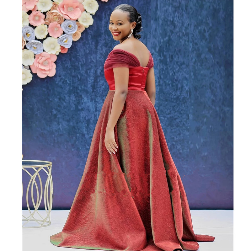 Bling Sequin Off Shoulder Bridesmaid Dresses Burgundy Long A Line V-neck Wedding Party Dress 2022 Backless Prom Gowns