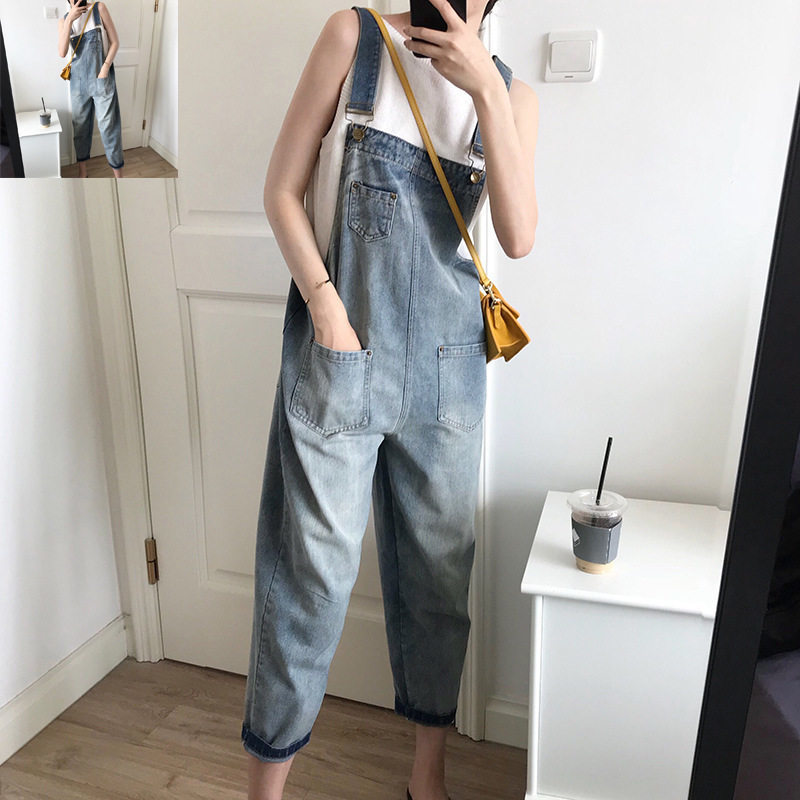 Maternity overall jeans girls Bib Pants Pregnant Trousers Belt Plus Size XXL Clothes-For-Fat-Women Pregnant-Overalls Jumpsuit LJ201114