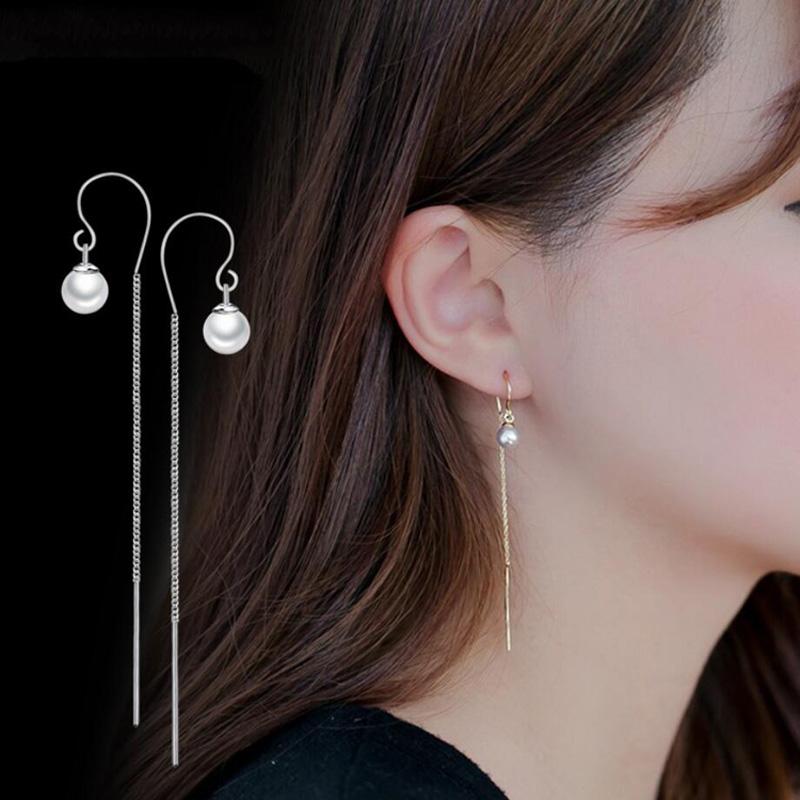 Simple 925 Sterling Silver Earrings Women Jewelry Cute/Romantic Pearl Long Tassel Gold Ear Line Girl Anniversary Accessories
Simple 925 Sterling Silver Earrings Women Jewelry Cute/Romantic Pearl Long Tassel Gold Ear Line Girl Anniversary Accessories