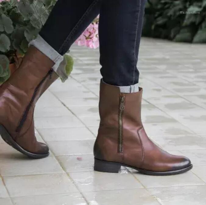Women Boots PU Leather Zipper Retro Casual Womans Booties Gladiator Low Heel Shoes Ladies Fashion Botas Mujer Invierno TW7081, Brown
Women Boots PU Leather Zipper Retro Casual Womans Booties Gladiator Low Heel Shoes Ladies Fashion Botas Mujer Invierno TW7081, Brown