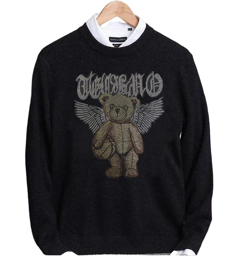 Streetwear sweater Rhinestone Casual slim fit Men' Fashion brand Sweater Diamond stone, White
Streetwear sweater Rhinestone Casual slim fit Men' Fashion brand Sweater Diamond stone, White