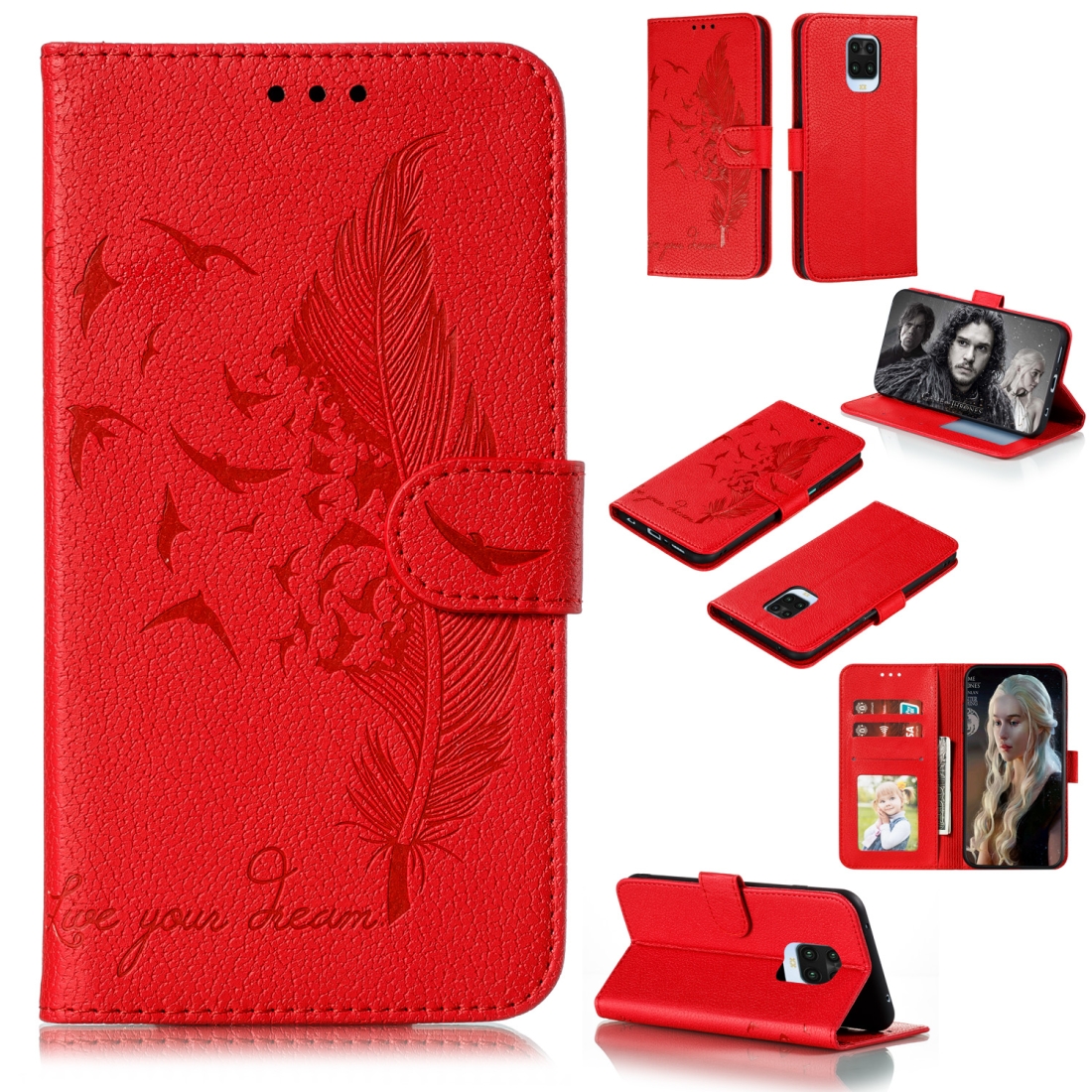 For Xiaomi Redmi Note 9S Litchi Texture Feather Embossing Pattern Horizontal Flip Leather Case with Holder Card Slots Wallet Photo Frame
For Xiaomi Redmi Note 9S Litchi Texture Feather Embossing Pattern Horizontal Flip Leather Case with Holder Card Slots Wallet Photo Frame